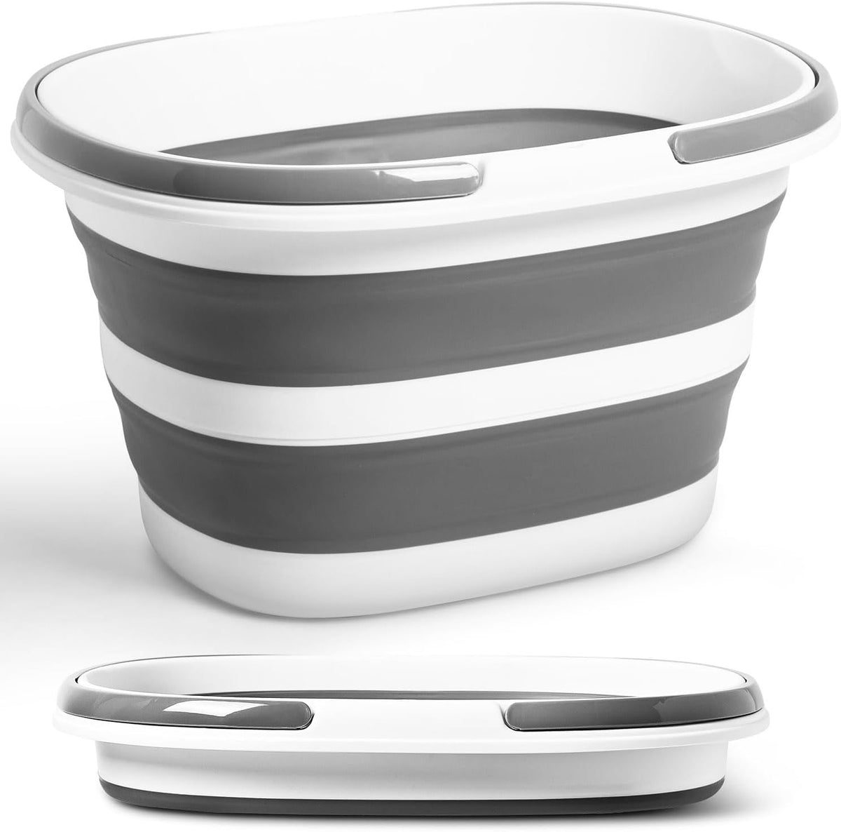 Lesipee Collapsible Bucket 16L with Handles, Foldable Silicone Mop Bucket Space Saving Tub for Laundry, Camping, Beach & Pool Party Ice Bucket, Portable Wash Basin for Home, Car & Outdoor, 4.2 Gallon