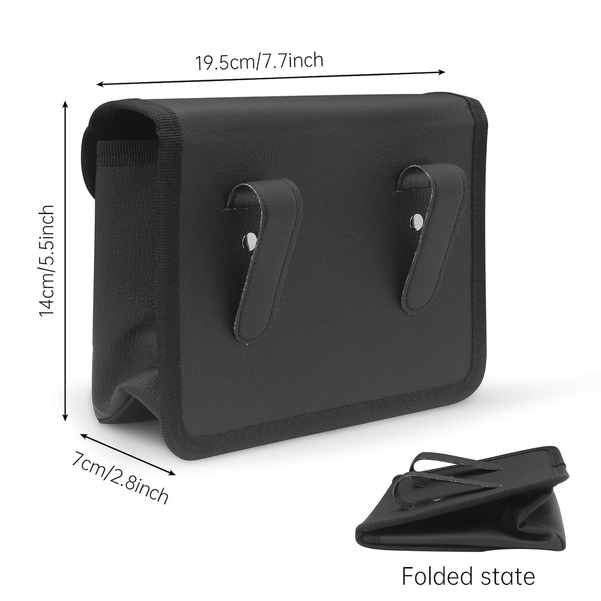 Car Door Trash Can, 2 Pack Foldable PU Leather Car Trash Bin with Bag Clip