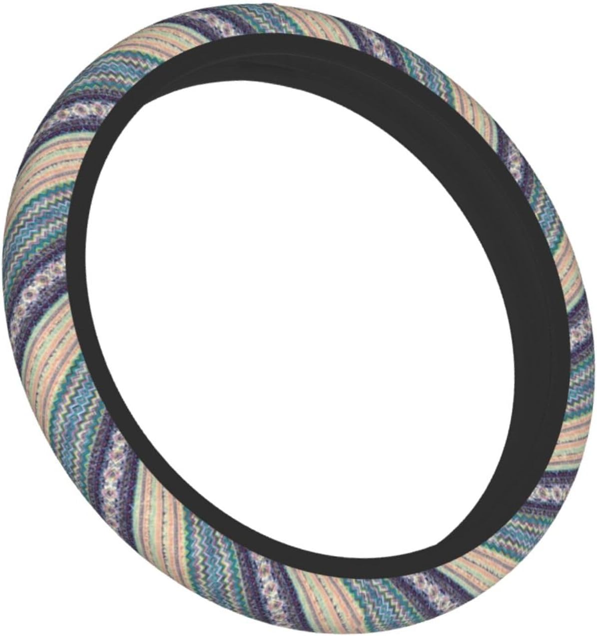 Boho Steering Wheel Cover for Women with 2pcs Car Coasters 15 Inch Universal Non-Slip Car Accessories Compatible with Cars Trucks SUVs