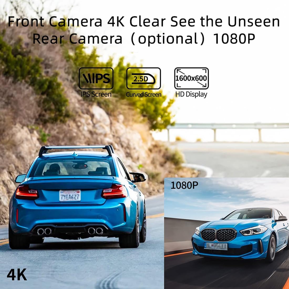 Portable Car Stereo with Wireless Carplay Android Auto, Car Radio 9.3 Inch IPS Touch Screen Car Monitor with AHD Reverse Camera/DVR/FM Transmitter/Bluetooth/AUX/Mirror Link Dash or Windshield Mounted