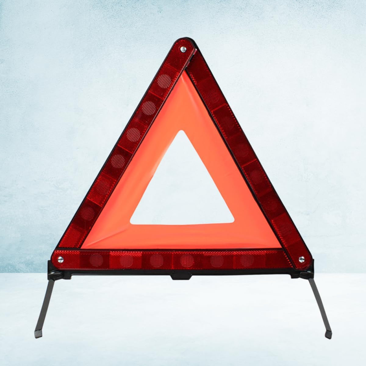 Red Plastic Triangle Warning Sign for Roadside Emergency Car Safety