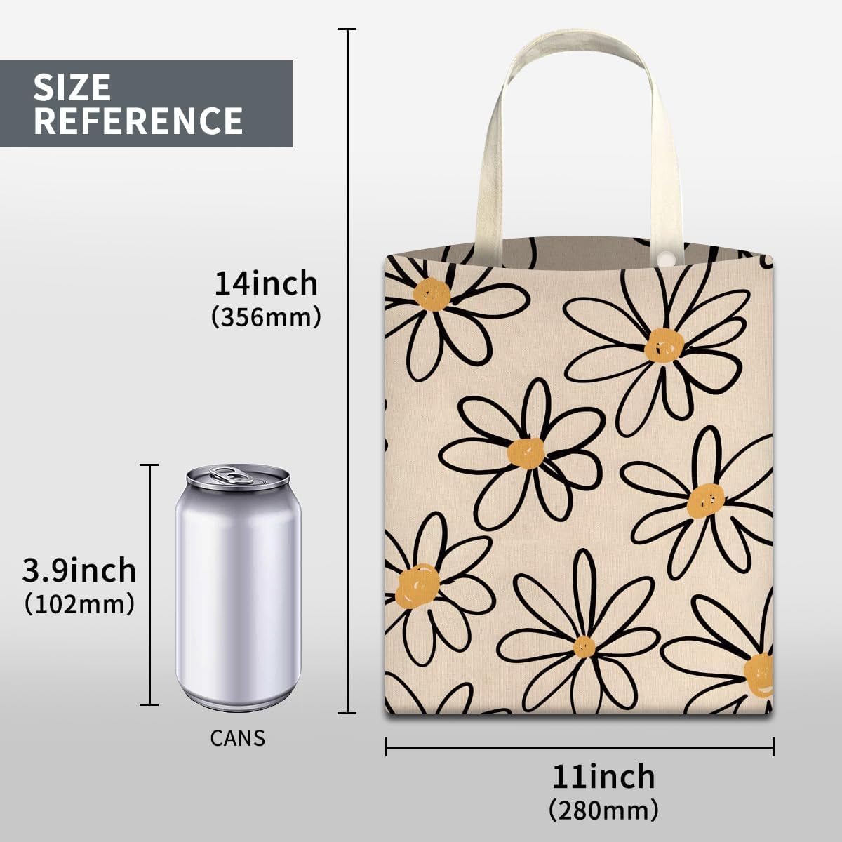 Car Trash Can, Cute Car Trash Bag, Hanging Car Organizer and Storage Bag, Trash Bin for Car Accessories, Vehicle, Travelling, Camping Cute Beige Daisy