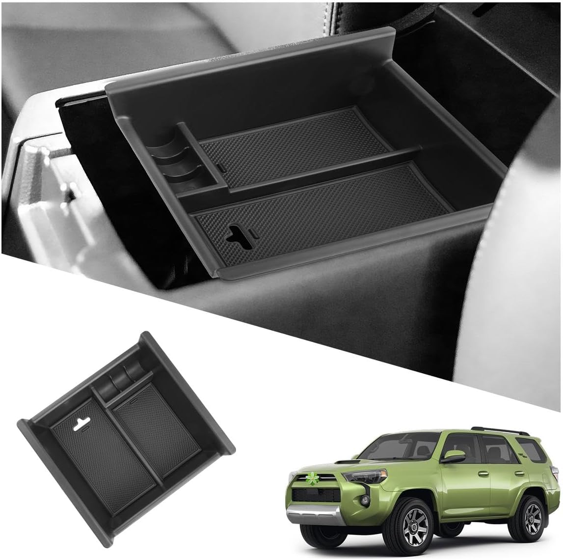 Ruiya 2016-2023 Tacoma Center Console Organizer for Toyota Tacoma Accessories ABS Material Armrest Console Glove Tray Compatible with 2016-2020 2021 2022 2023 Toyota Tacoma