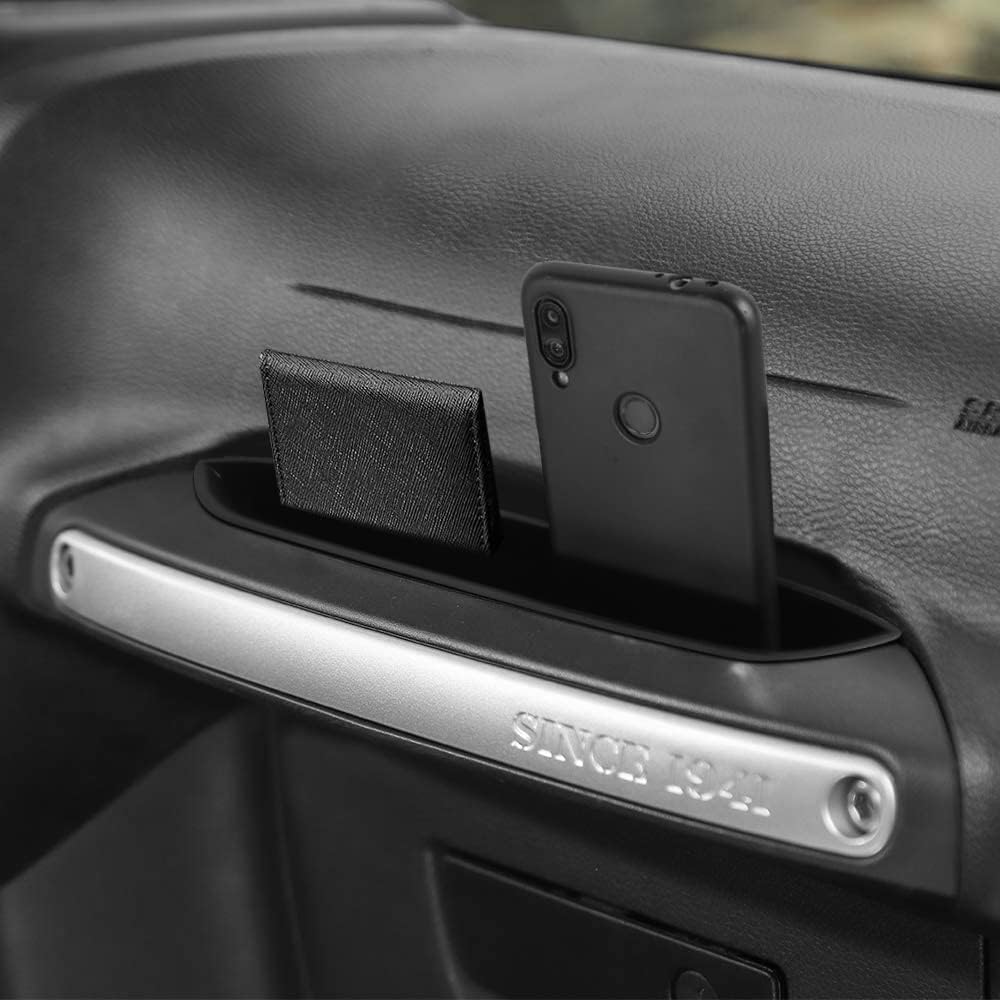 RESTBONE Compatible with Wrangler Accessories 2011-2018 Jeep Wrangler JK JKU Car 2 4 Door Passenger Storage Tray Organizer Grab Handle Accessory Box
