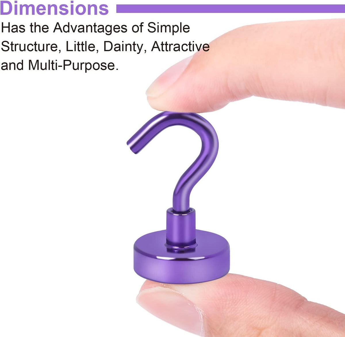 DIYMAG Magnetic Hooks 20pcs 30lbs Cruise Essentials 2026 Magnet Hook Purple