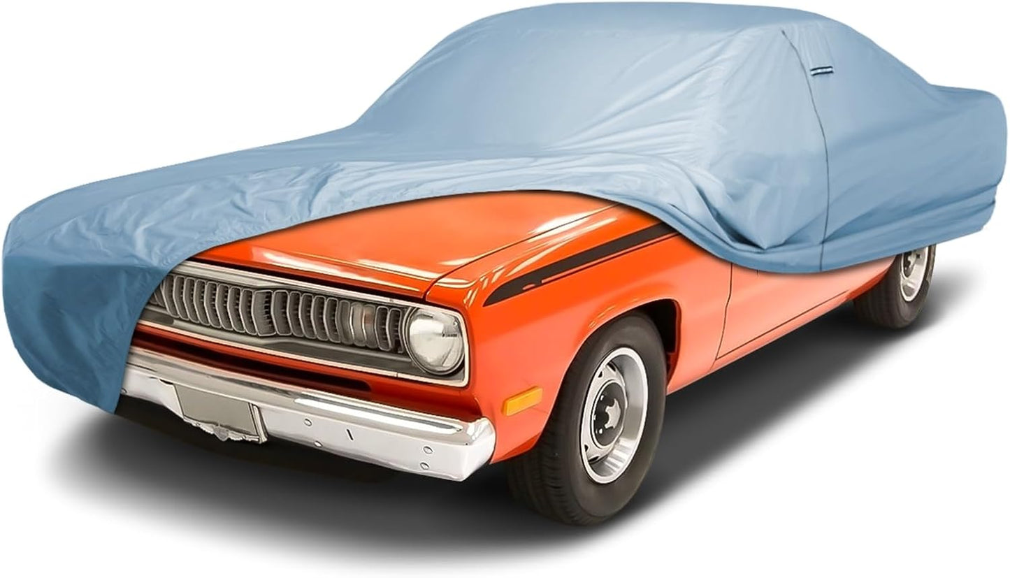 iCarCover Premium Car Cover for 1970-1972 Plymouth Duster Heavy Duty Waterproof All-Weather Automobiles Custom Fit Indoor Outdoor UV Snow Protection Covers with Straps and Bag