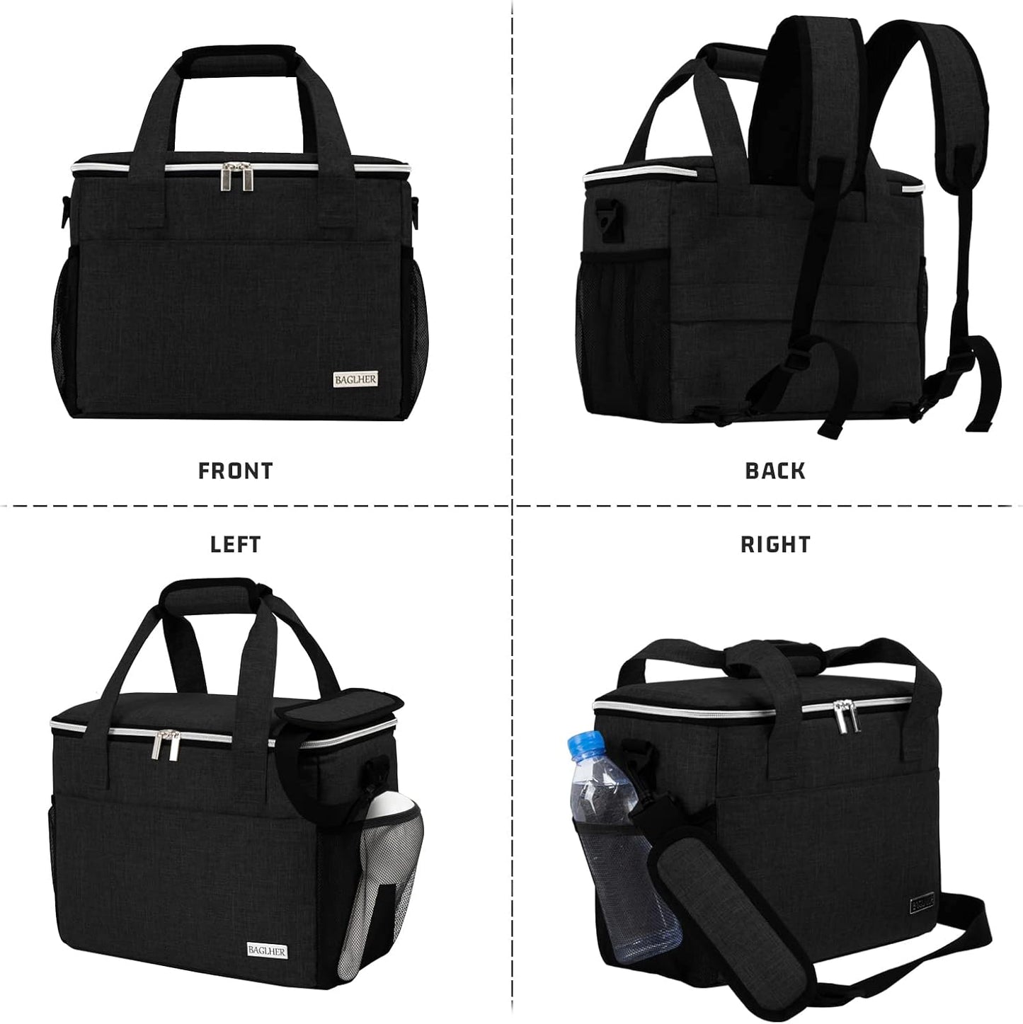 BAGLHER Dog Travel Bag Backpack Pet Supplies Backpack Pet Accessories Storage Bag 5-Piece Set With Shoulder Strap 2 Lined Pet Food Containers 2 Foldable Feeding Bowls Essential Kit for Pet travel