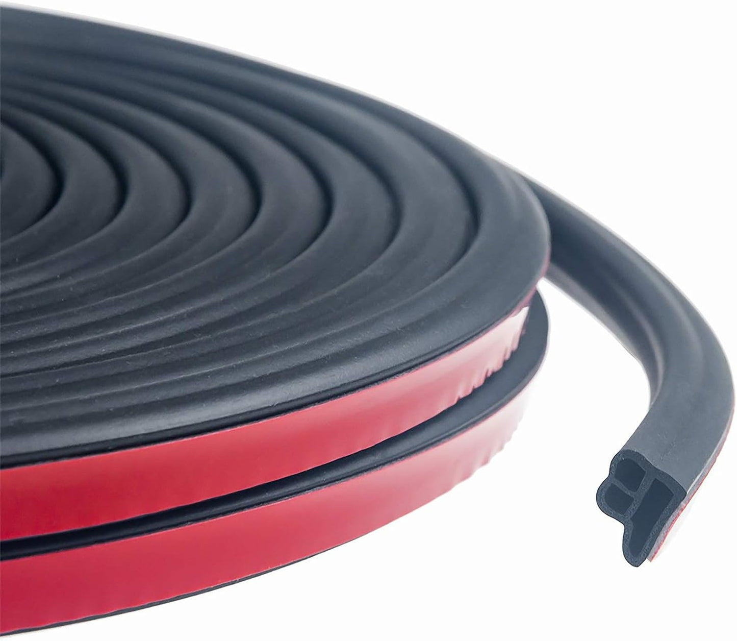 Universal Car Weather Stripping, Self-Adhesive Auto Door Rubber Seal Strip, Engine & Window Noise Insulation (47/100" x 2/5" x 33 Feet)