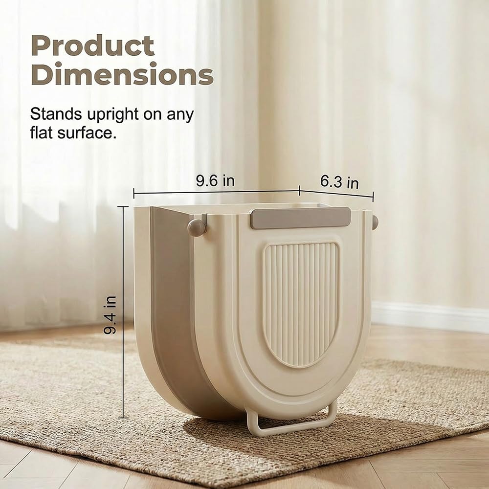 Foldable Trash Can, Collapsible Waste Bin for Kitchen Office Car