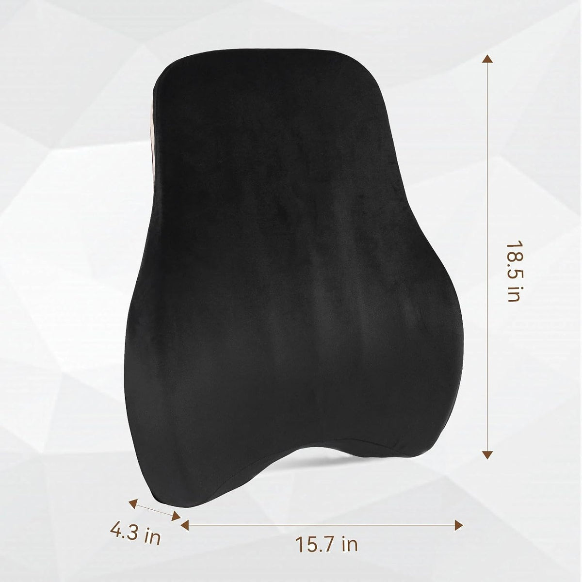Memory Foam Lumbar Support Pillow For Car Seat,Office Chair,Black1pcs