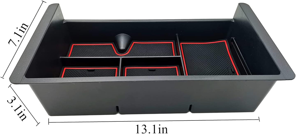 Center Console Tray Organizer Compatible with 2014-2018 GMC Sierra Accessories, (2015-2020) Yukon/Chevy Tahoe Silverado Suburban, Armrest Storage Box Replaces 22817343 (Red)