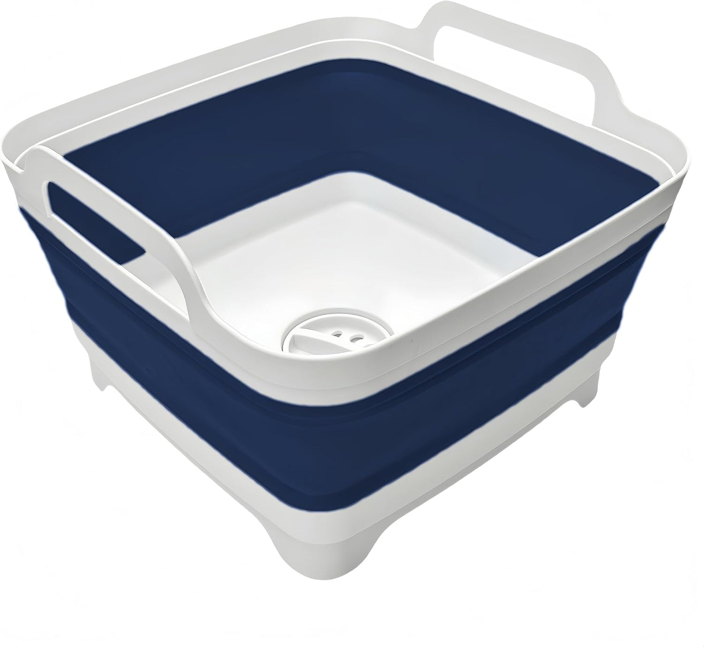 MontNorth Collapsible Basin Bucket,9L Collapsible Dishpan with Drain Plug for Kitchen Sink,5L Portable Foldable Small Plastic Water Supplies for Outdoor Garden Camping Fishing Car Wash(Sets of 2)