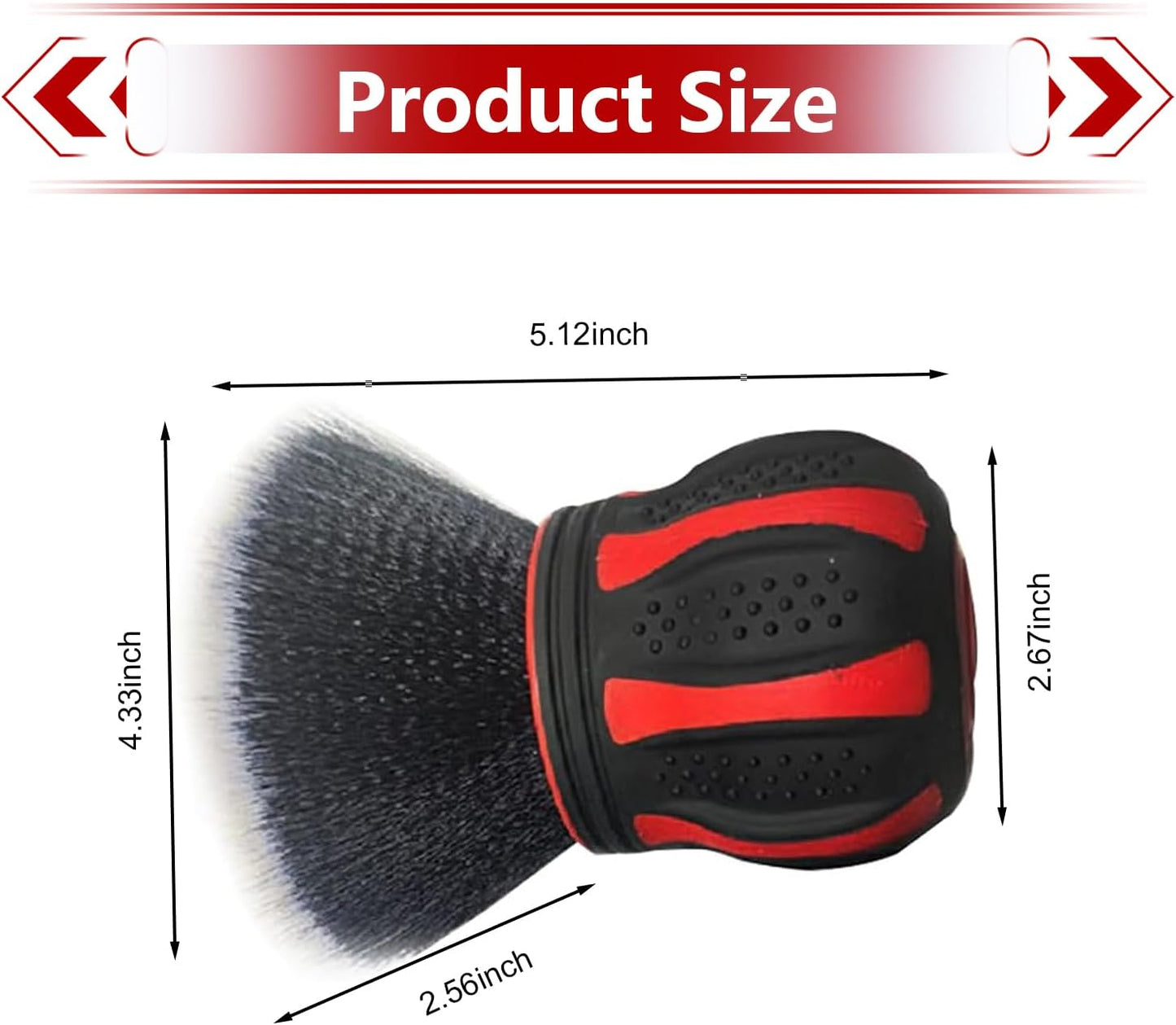 Car Detail Cleaning Brush, Ultra Soft Dense Bristle Dashboard Air Vent Brush, Non-slip Ball-shaped Handle & Storage Holder, Multi-purpose Interior Gap Cleaner for Car & Home & Office (Red)