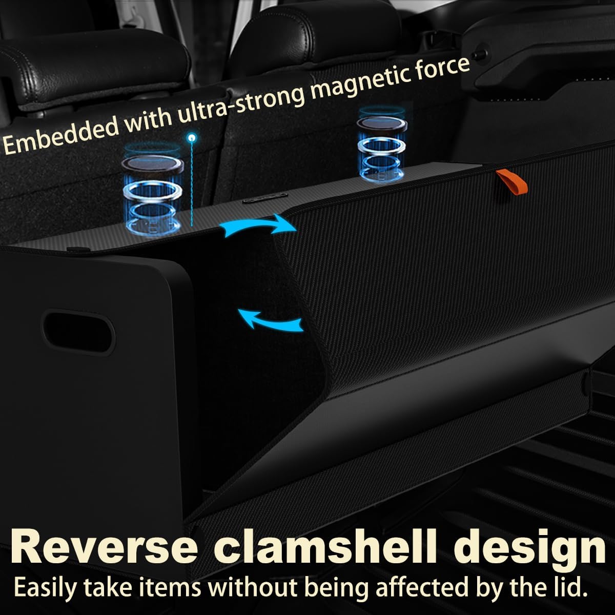 Trunk Organizers, Car Organizers, Storage Solutions, and Car Storage Organizers for SUVs, Sedans, Back Seats, and Luxury Vehicles with Lid, Leather, Small, Large (Carbon Fiber, XXL)