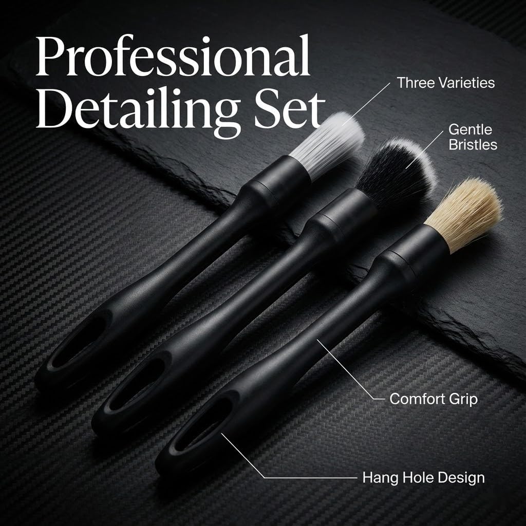 15PCS Interior Cleaning Kit Graded Boar Brush 160g Gel Swivel Glass Tool | Scratch-free vent duster microfiber pads waterproof bag, car & home dual use, practical holiday gift for car lovers