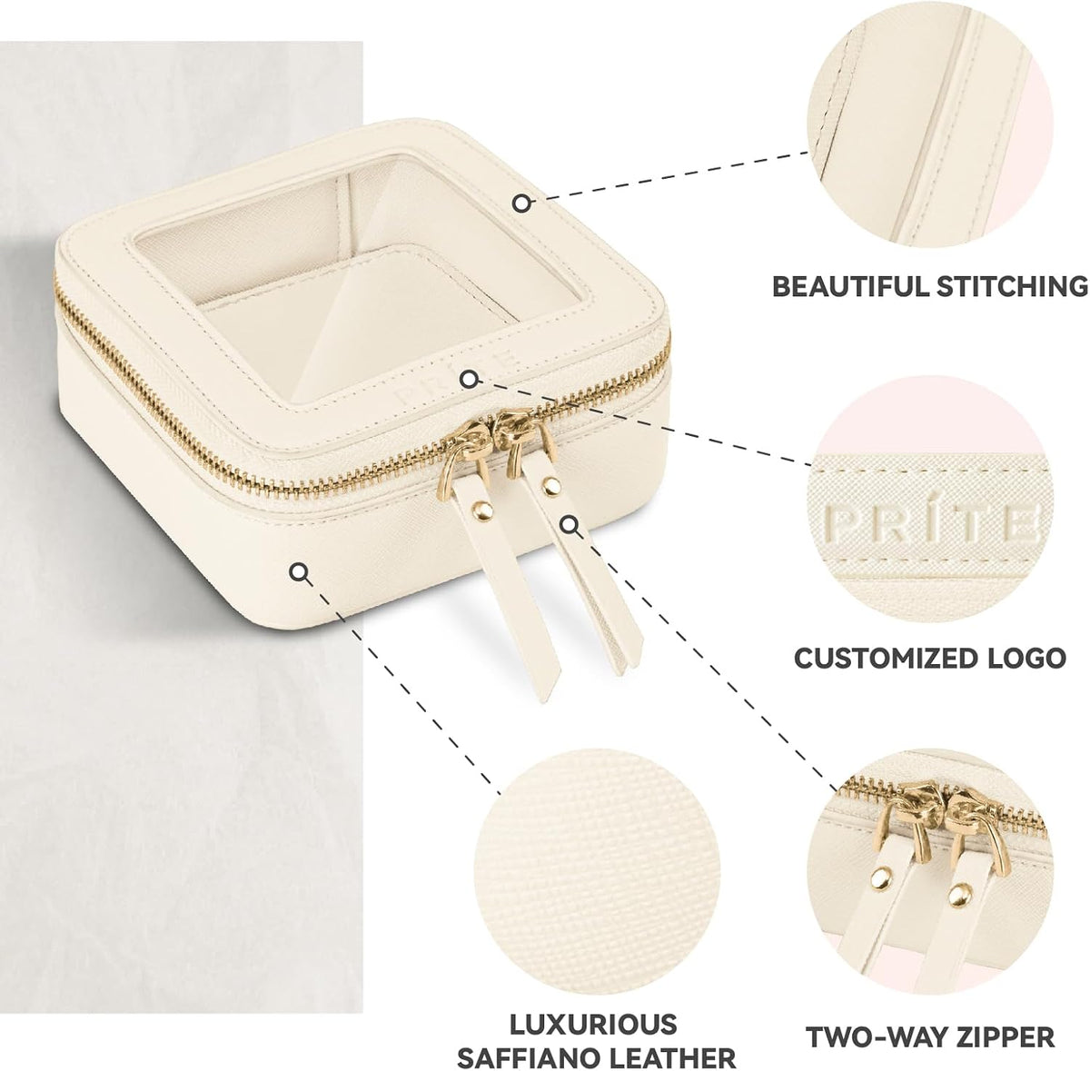 Prite Clear Makeup Bag Small Travel Cosmetic Case Toiletry Bag for Women
