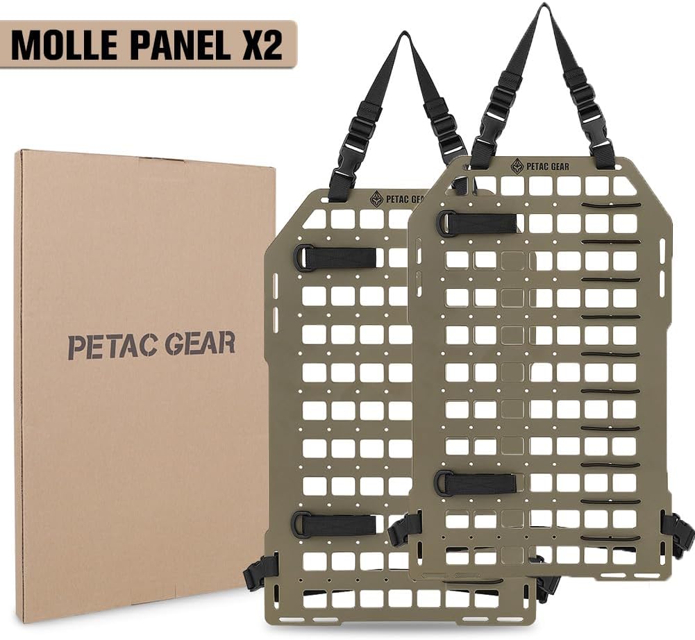 PETAC GEAR Tactical Car Seat Back Organizer | Rigid Molle Panels for Vehicles | Truck Mount Rack Panel for Tactical Gear Accessories. …