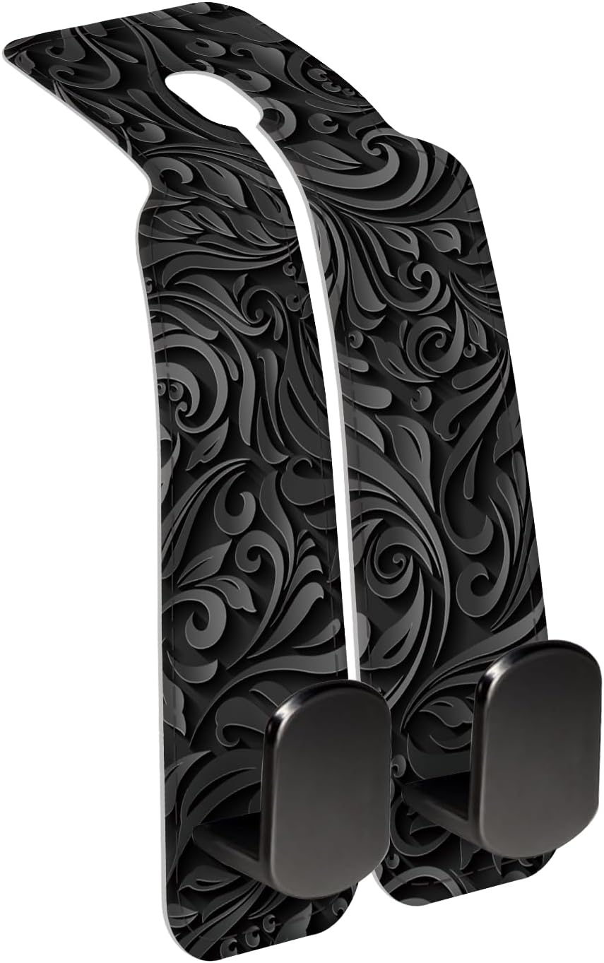 Car Seat Back Storage Headrest Hook, Premium Leather Double Metal Hook, Hanger Storage Organizer for Purse Cloth Bag, Car Interior Accessories Funny Colorful Seastar