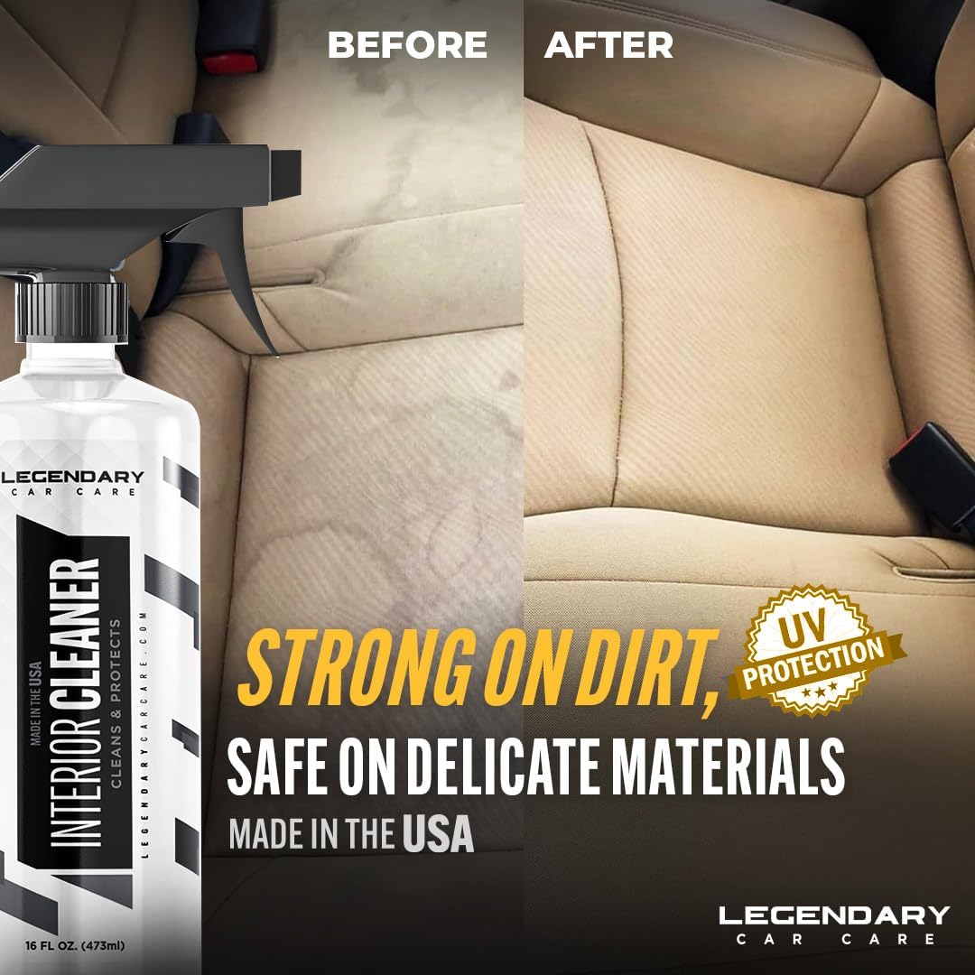 Legendary Interior Cleaner 16oz - All Purpose Interior Detailer & Carpet Cleaner for Cars - Safe on Leather, Plastic, Vinyl, Upholstery & Dashboard - UV Protectant - Tough on Stains & Dirt