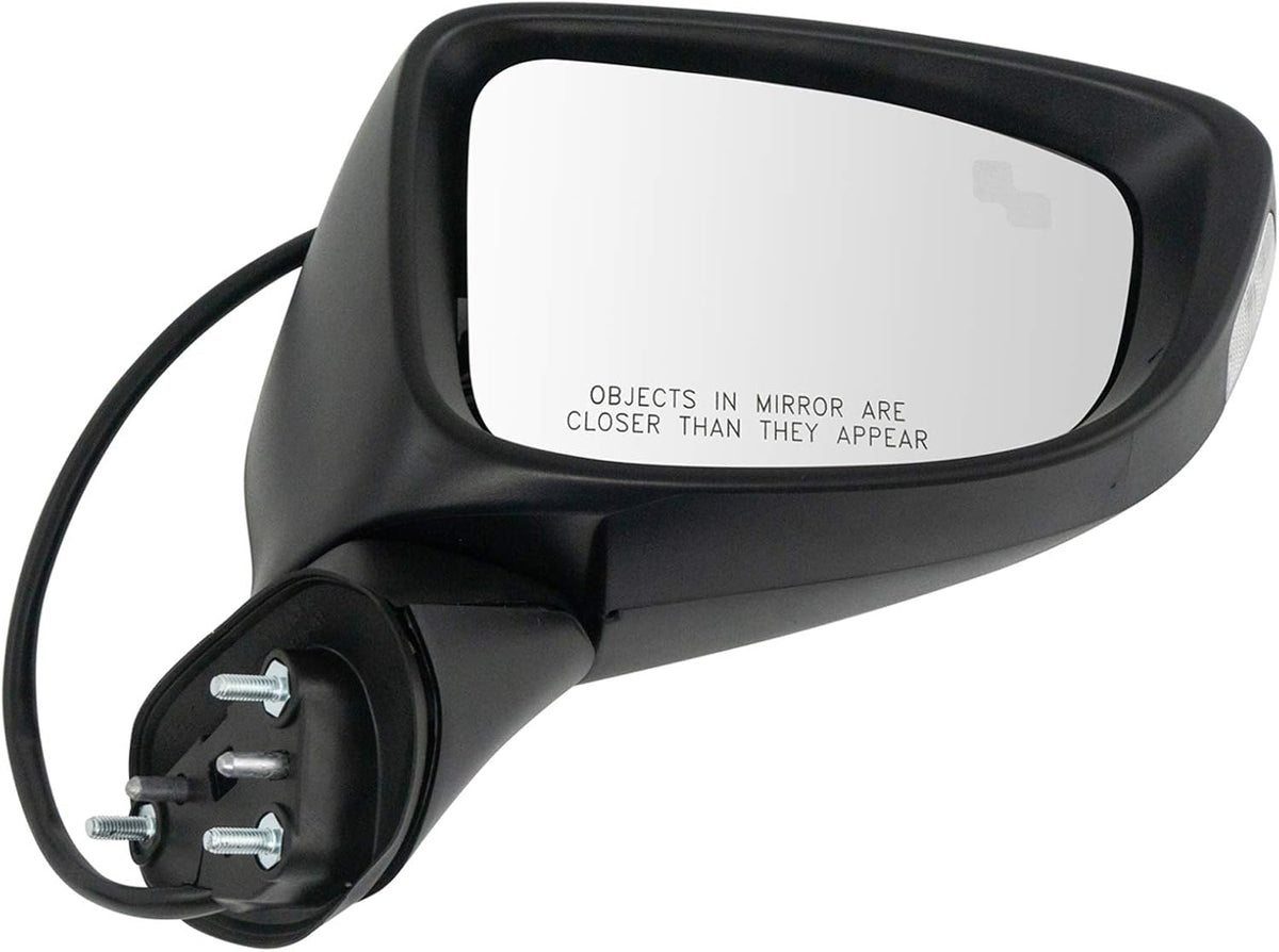TRQ Passenger Side Mirror Assembly Power Blind Spot Turn Signal Textured
