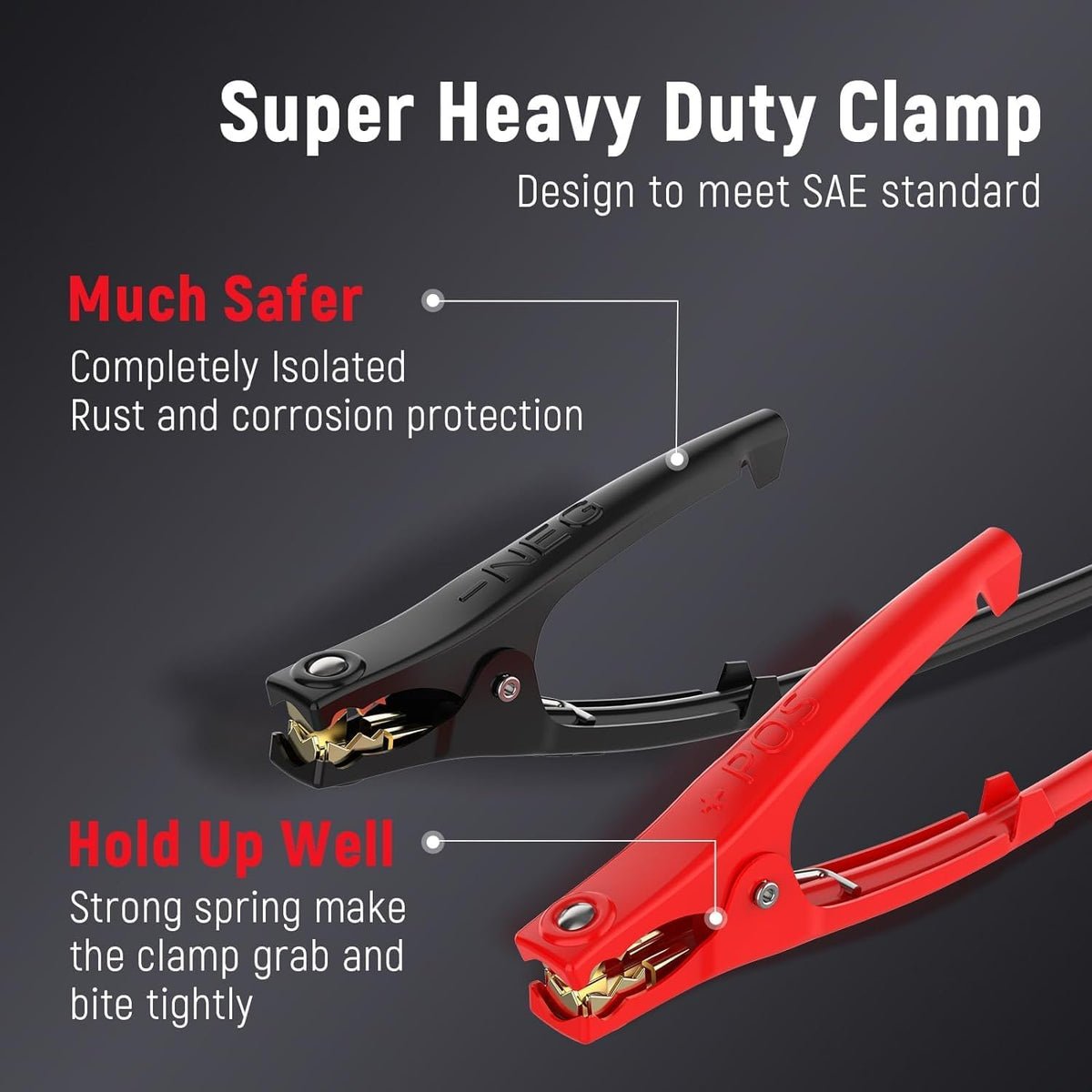 TOPDC 8 Gauge 12FT Jumper Cables Heavy Duty Booster