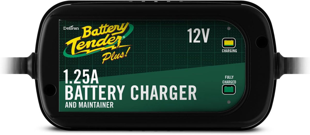Battery Tender Plus 12V - 1.25 AMP Battery Charger and Maintainer - 022-0185G-DL-WH
