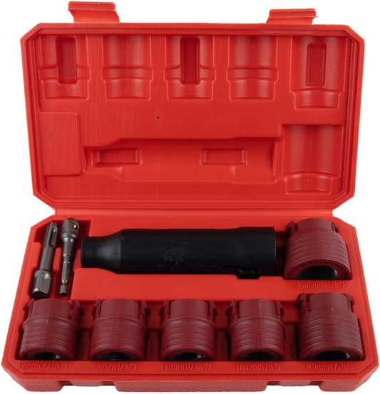 Wire Brush Set for Car Wheel Stud Cleaning 9-Piece Steel Plastic Rust Removal Tools for 12-28mm Lug Nuts Compatible with Drill for IMPACT Driver for Fast Automotive Maintenance