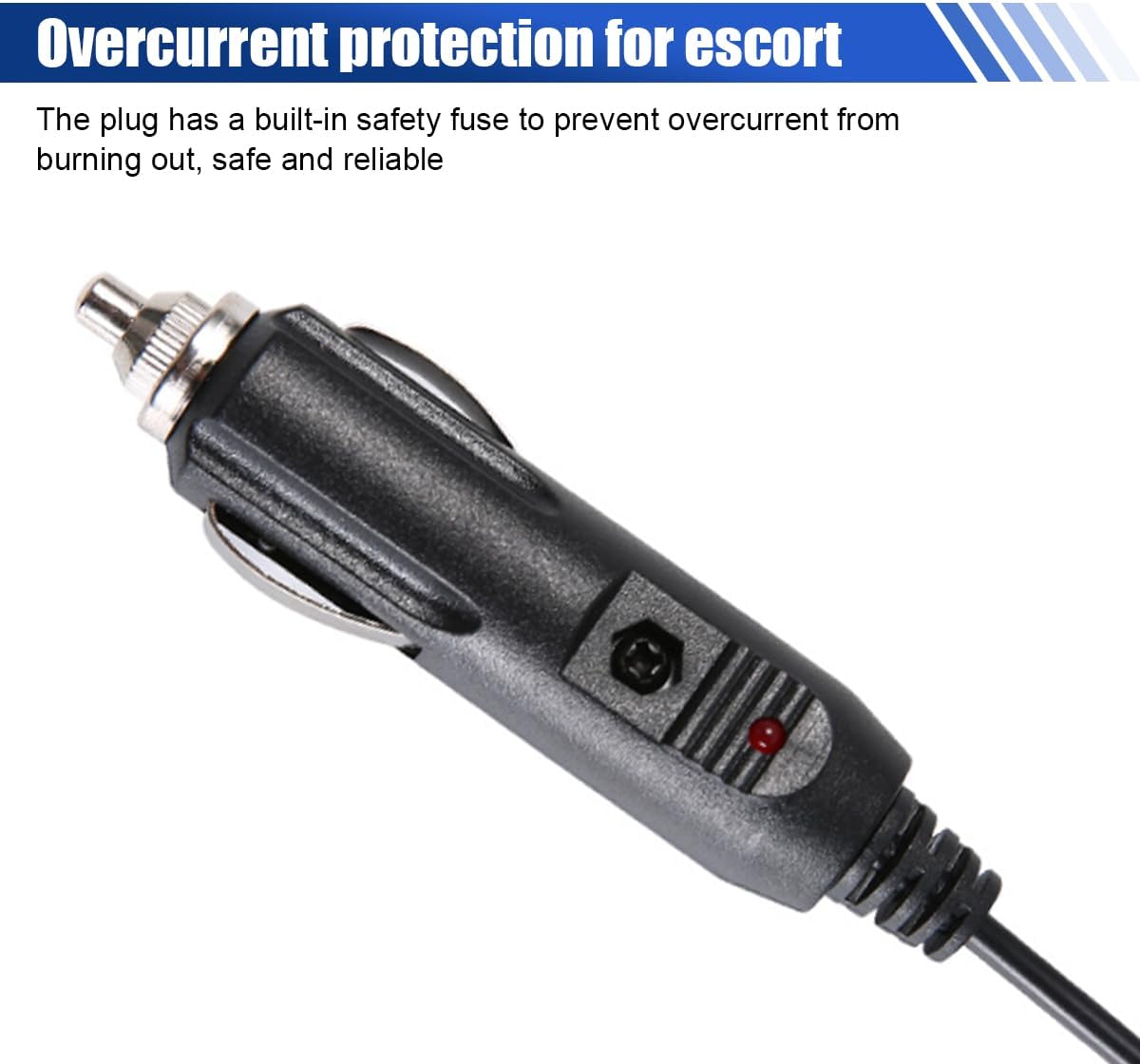12V Car Charger with 5V DC Power Cable, Universal DC 5.5x2.1mm Plug Power Cord with 11 Connectors, Cigarette Lighter Plug Charging Cable for DVD Player, GPS, Camera, Bluetooth Speaker