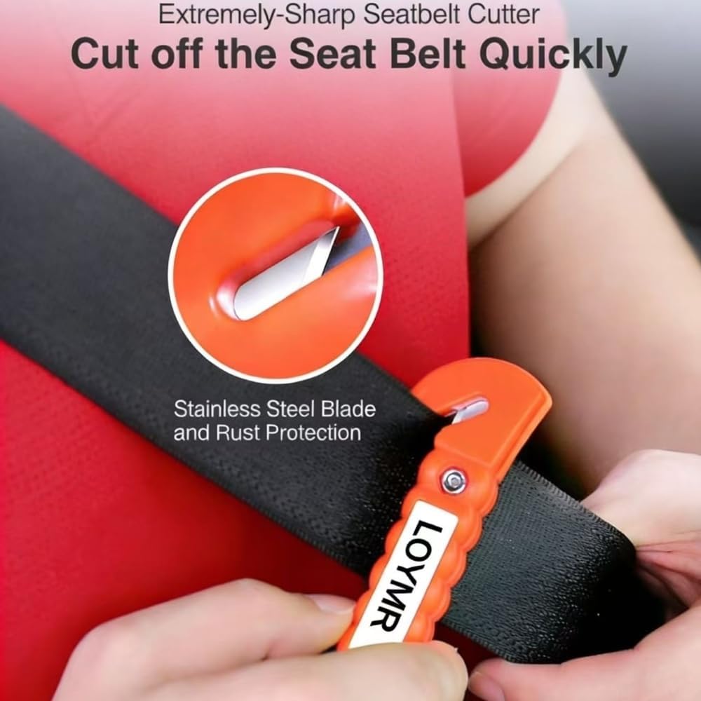 6 PCS Car Safety Hammer Auto Car Window Glass Hammer Breaker and Auto Safety Seatbelt Cutter 2-in-1 Emergency Escape Tool