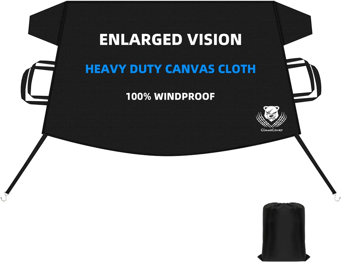 Windshield Cover for Ice and Snow,Heavy Duty 600D Oxford Fabric,Snow Windshield Cover for Car,Trucks, SUV,MPV,Van,Standard Winter Frost Hails Windshield Protector Blanket,X-Large,72/57Wx50D Inch