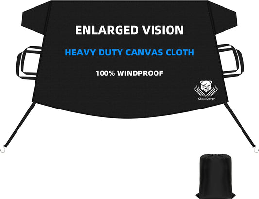 Windshield Cover for Ice and Snow,Heavy Duty 600D Oxford Fabric,Snow Windshield Cover for Car,Trucks, SUV,MPV,Van,Standard Winter Frost Hails Windshield Protector Blanket,X-Large,72/57Wx50D Inch