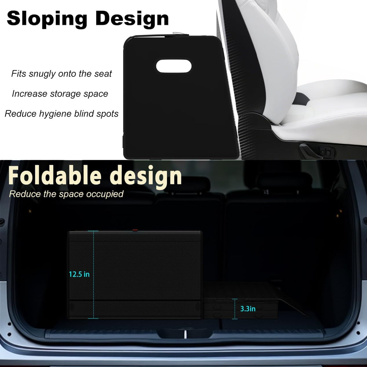 Trunk Organizers, Car Organizers, Storage Solutions, and Car Storage Organizers for SUVs, Sedans, Back Seats, and Luxury Vehicles with Lid, Leather, Small, Large (Carbon Fiber, XXL)