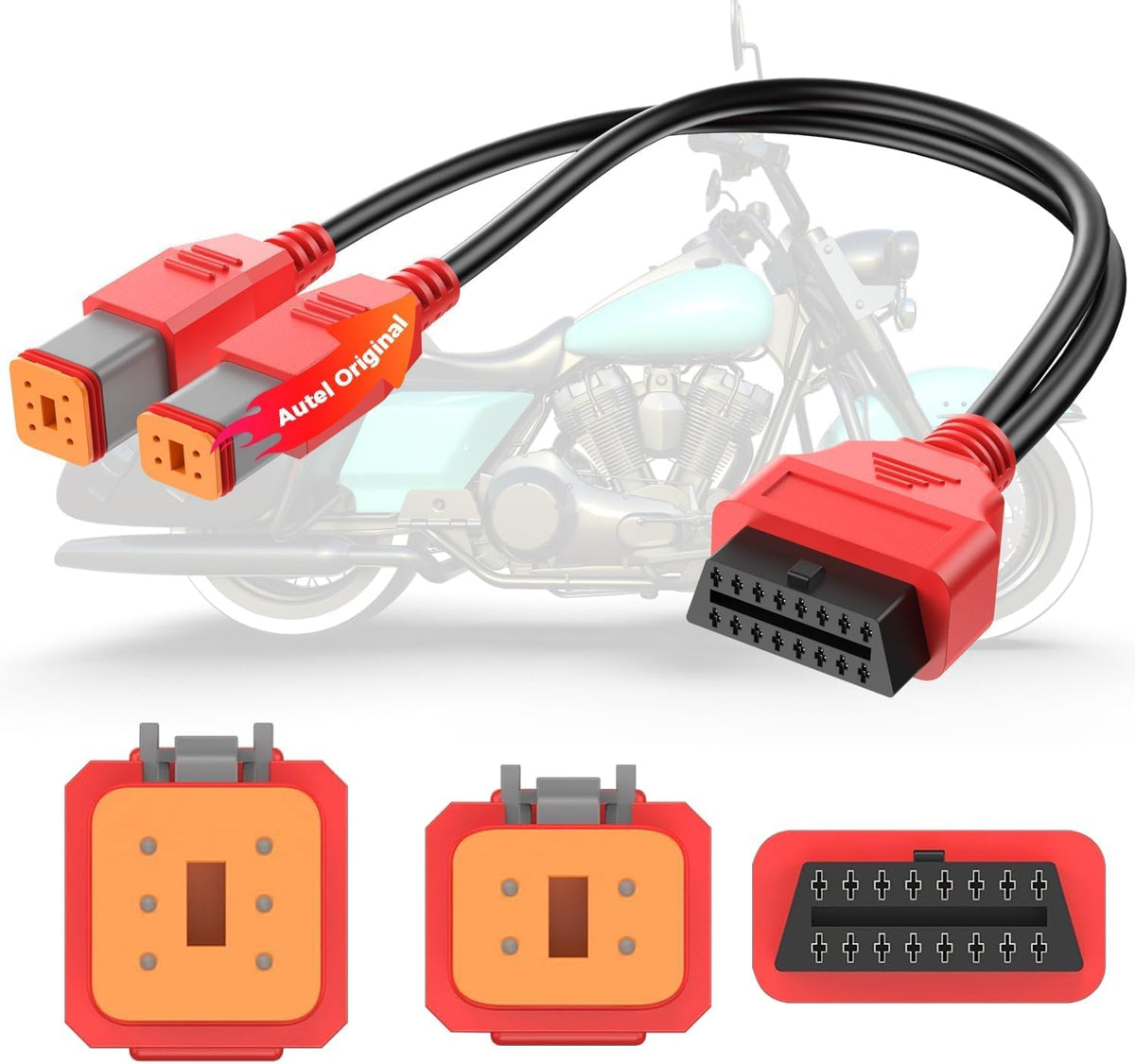 Autel Original Harley Davidson OBD2 Adapter, 4+6pin for Motorcycle Scanner