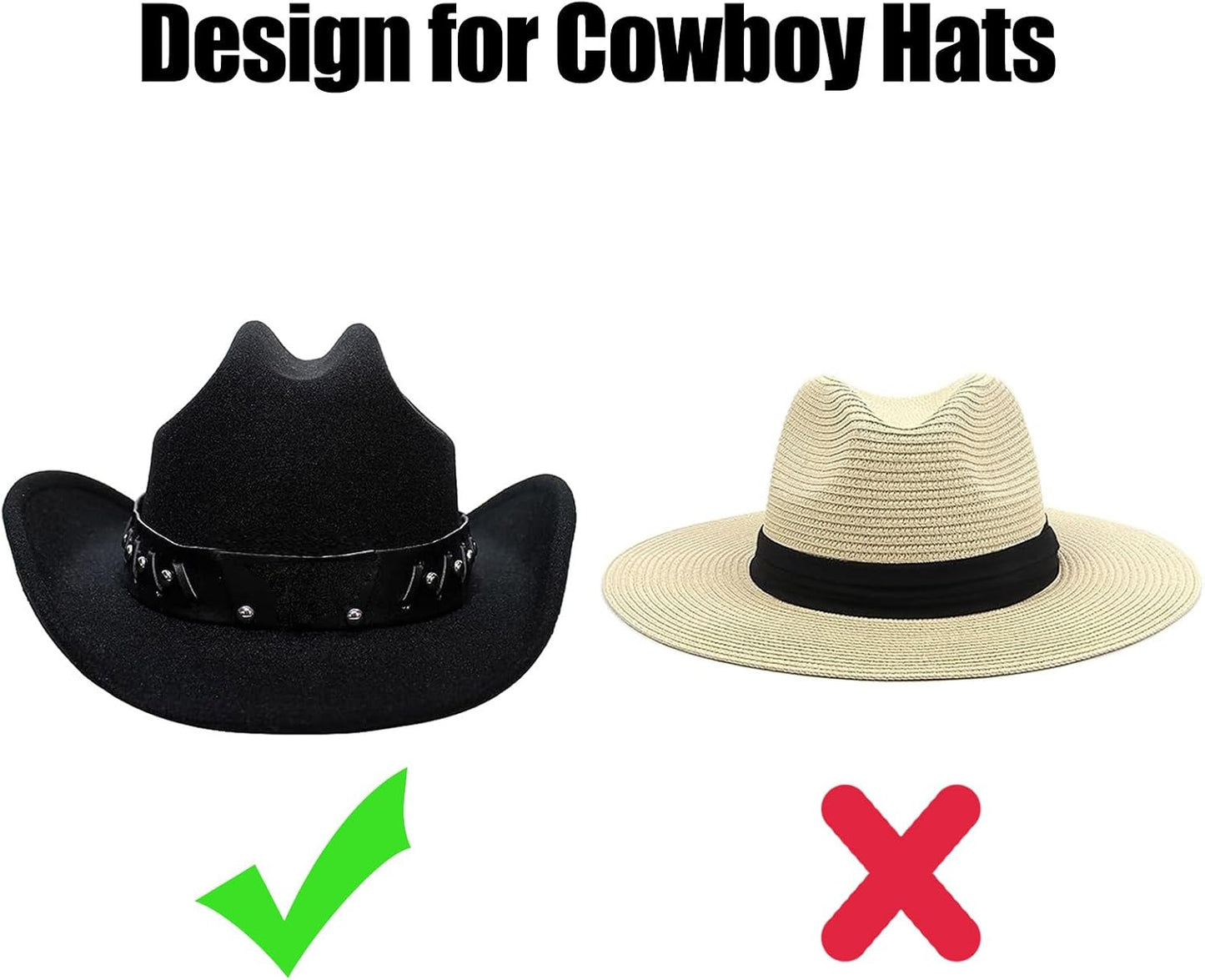 GEEDAR Cowboy Hat Holder Rack for Truck SUV Car (Keep Hat Shape) Car Clothes Hanger Bar Coat Hanger Hard Hat Holder for Truck Seat Car Accessories