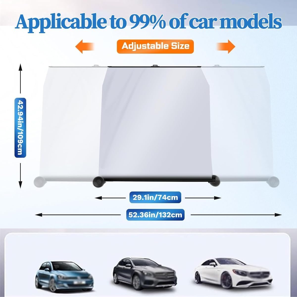 2026 Auto Retractable Car Windshield Sun Shade,Adjustable Automatic Sunshade for UV & Heat Protection,Privacy Protection,Universal Fit for Cars, Foldable Sun Visor for Parking & Outdoor Use