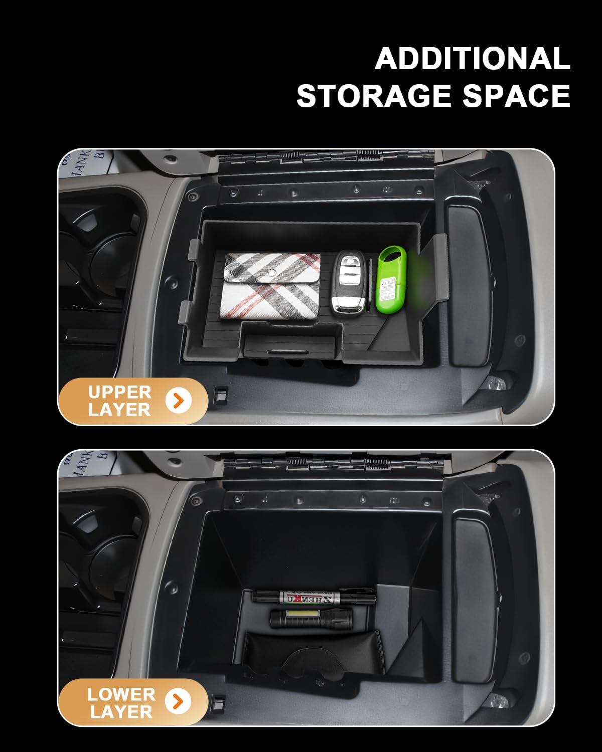 ECOZEN Center Console Organizer For 2003-2006 Silverado/Sierra 1500/2500HD/3500HD & 2007 Silverado/Sierra Classic & 2002-2006 Chevy Avalanche Accessories - Full Console w/Bucket Seats Only
