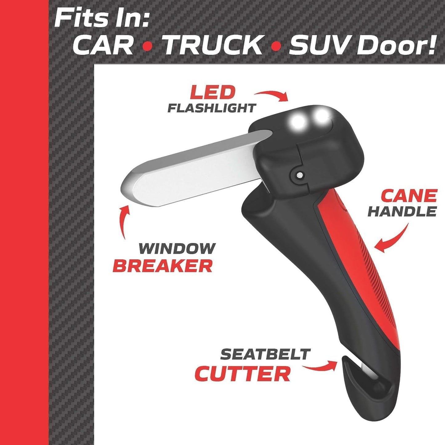 EMSON Original Car Cane Car Handle Assist for Elderly - 2 Pk | All in 1 Door Handle, Seat Belt Cutter, Window Breaker, Flashlight, Car Door Handle for Elderly Easy Exit