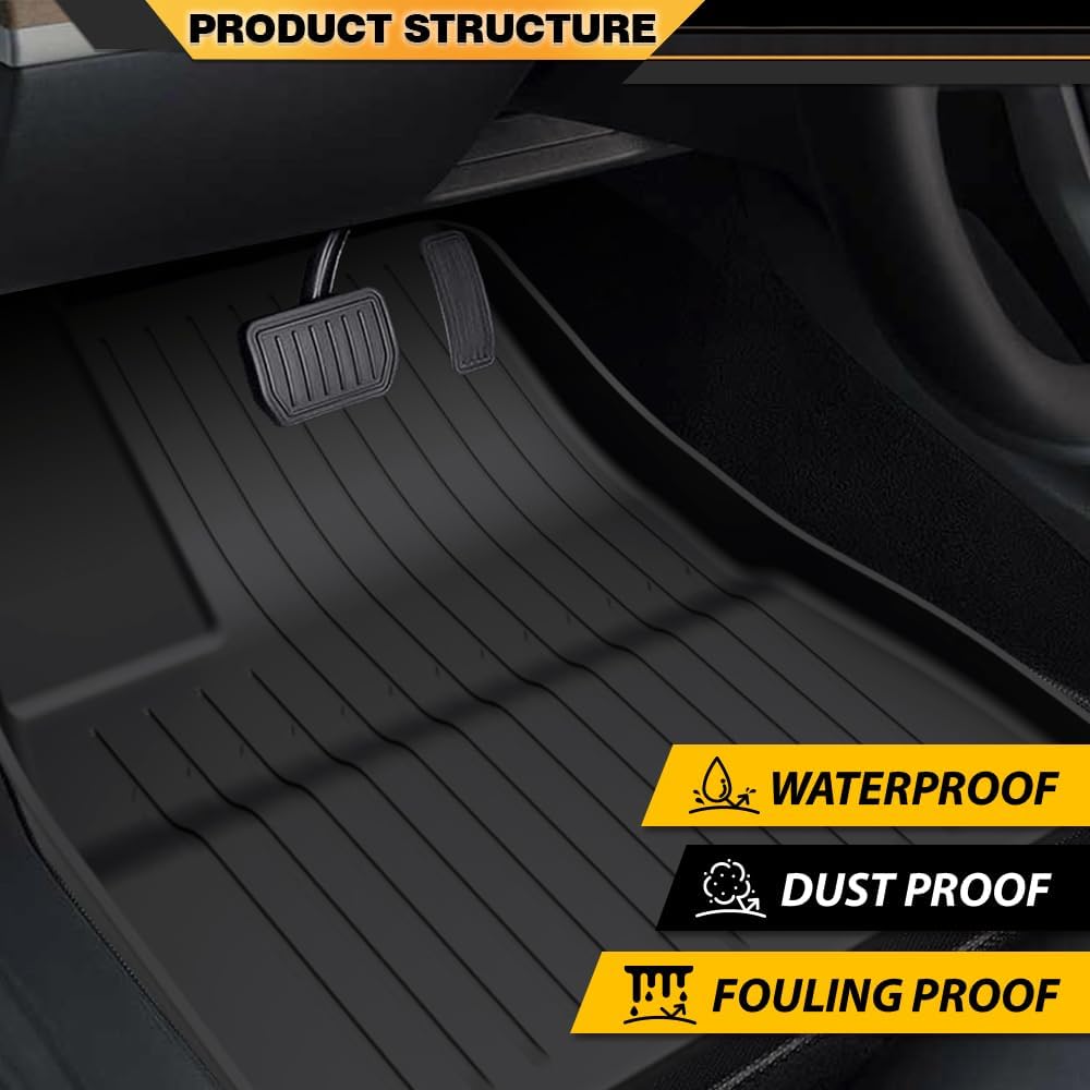 G-PLUS TPE Cargo Liners 6PCS Fit 2024-2025 Tesla Model 3 Highland Full Set