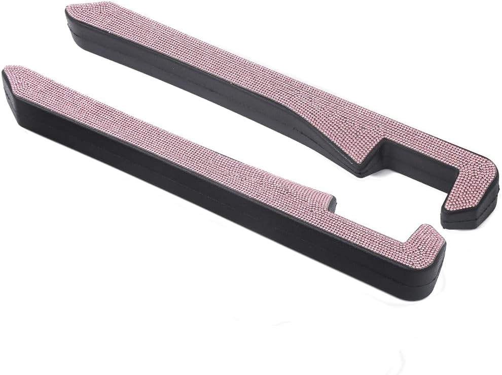 2 Pack Sparkly Diamond Car Seat Gap Filler Universal Gap Filler for Car SUV and Truck Fit Between Seats and Console Stop Things from Dropping (White)