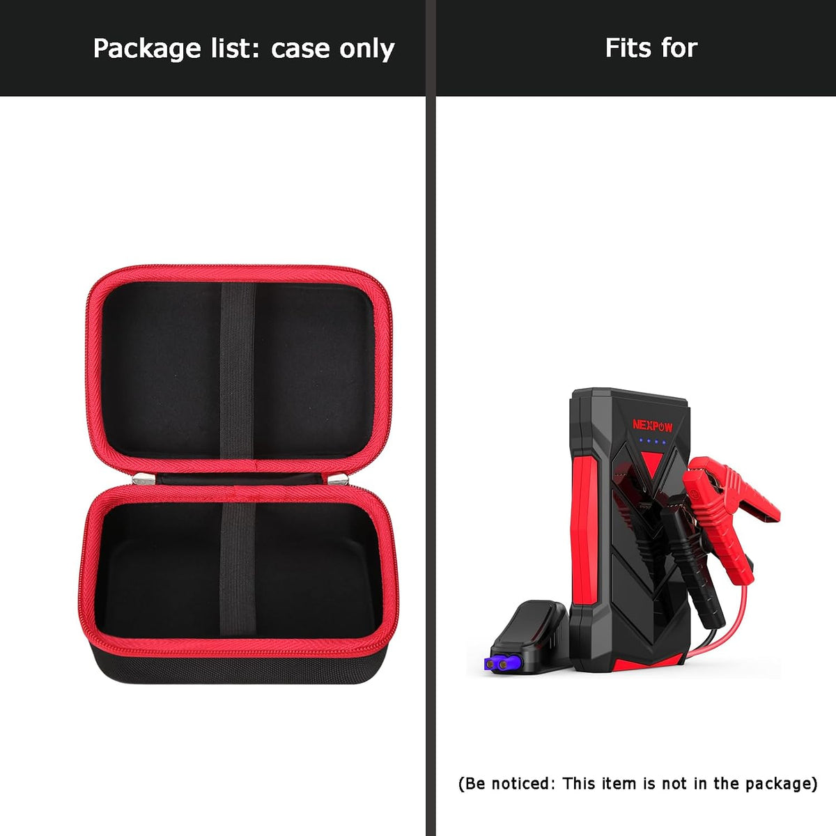 FBLFOBELI Hard Storage Carrying Case for NEXPOW T11F /for BIUBLE Portable Jump Starter, 12V Car Battery Jumper Starter Power Pack Storage Holder