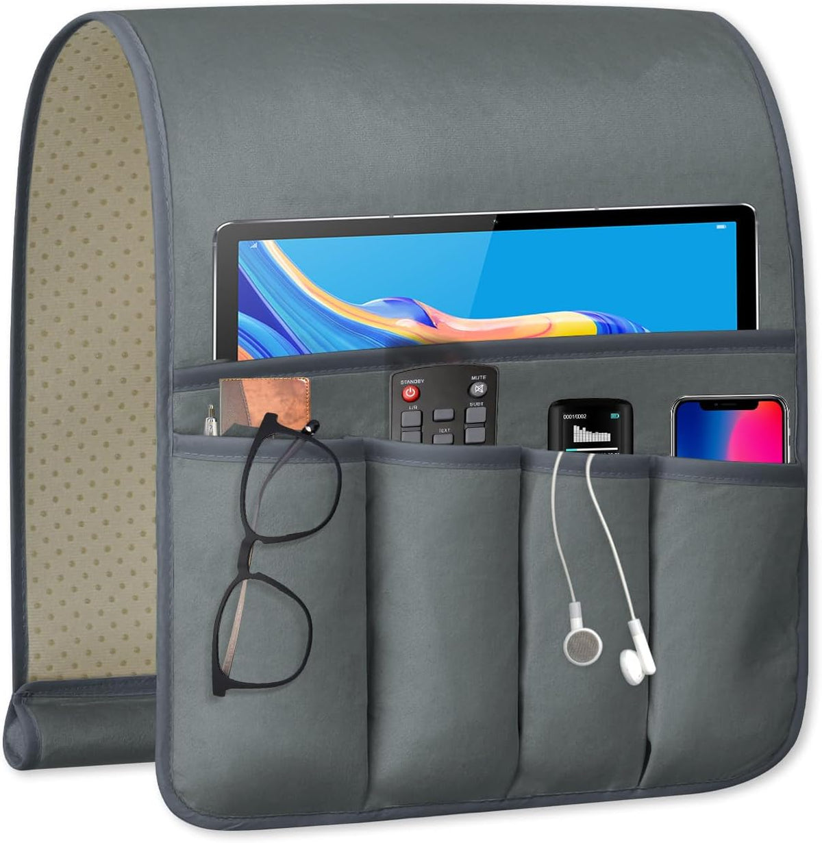Remote Control Holder for Armchair Caddy, Remote Holder with 5 Pockets