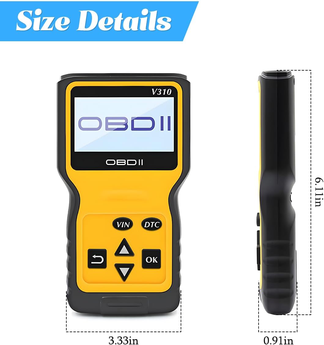 OBD2 Car Scanner Diagnostic Tool, Vehicle Engine Fault Code Reader CAN Diagnostic Scan Tool, Check Automotive Engine Light Emission Monitor Status, Universal for SUV RV Truck