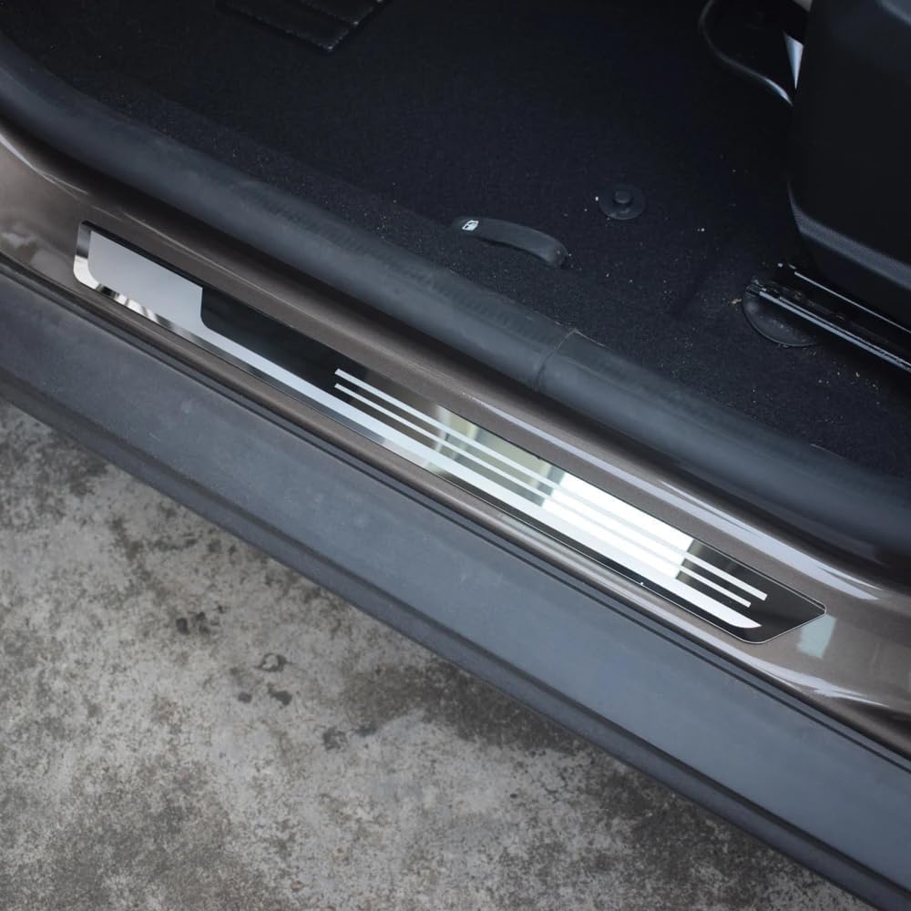 4Pcs Car Door Sill Protector Guards for Lincoln Aviator 2020-2025, Automotive Scuff Plate Stainless Steel Entry Step Guard Interior Accessorie