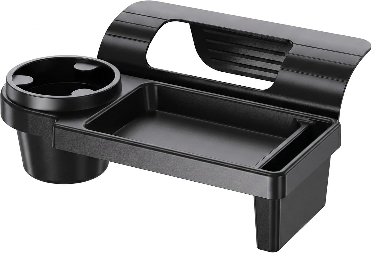 Car Window Storage Organizer, Door Side Hanging Box with Cup Holder & Phone Holder, Large Capacity Side Door Storage Tray for Earphones Keys, Universal Interior Organizer for Cars (Black #A)