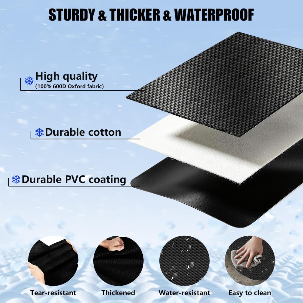 Car Windshield Cover for Ice and Snow, Windshield Snow Cover, Performance Brake Kits with Side Mirrors Cover for Snow, Ice, UV Fits Most Cars, Trucks, Vans, SUVs, Black