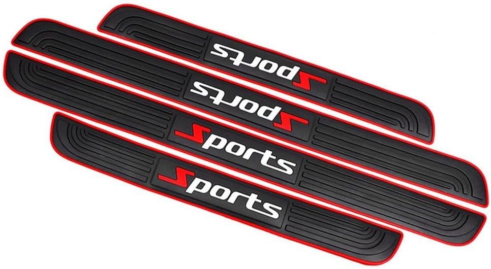 Sleek Design, Rubber Car Door Sill Scuff Plate Cover Panel Step Protector, Easy Installation, Scratch Resistant