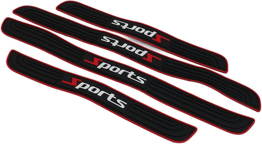Sleek Design, Rubber Car Door Sill Scuff Plate Cover Panel Step Protector, Easy Installation, Scratch Resistant