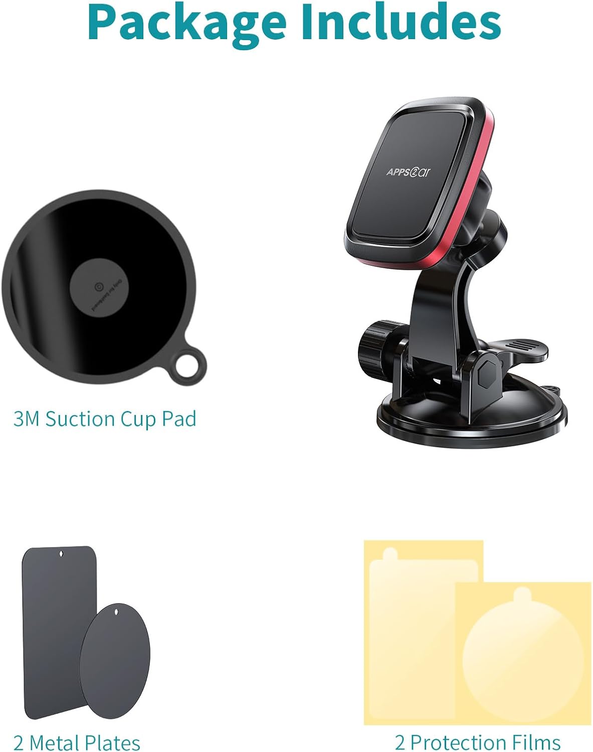 APPS2Car Magnetic Car Phone Mount, Universal Dashboard Windshield Mount