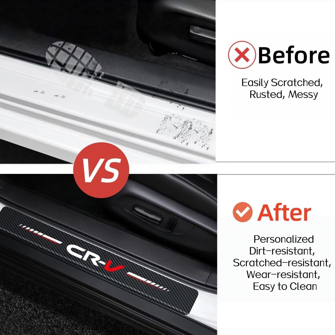 4PCS Car Door Sill Stickers Protecter Compatible with CRV Accessories