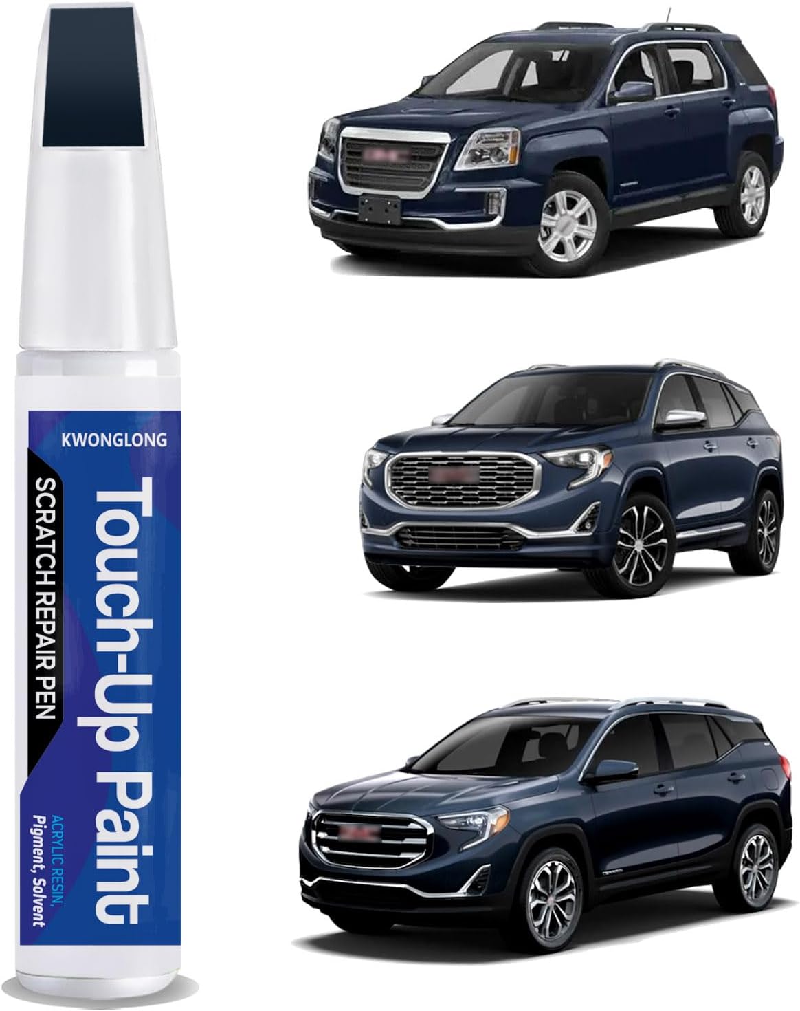 Summit White GAZ/WA8624 Touch Up Paint For GMC 2010-2024 Sierra, 2018-2024 Terrain, 2-in-1 Chips and Nicks Scratch Repair Pen